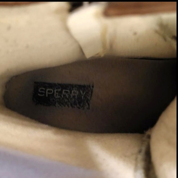 SPERRY Wool Topsider Saltwater Gulf Duck Boot Ivory Cream Waterproof Rain 10 - Picture 7 of 9